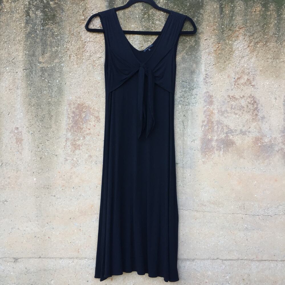 Theory Black V-Neck Jersey Knit Lorynne Dress S
